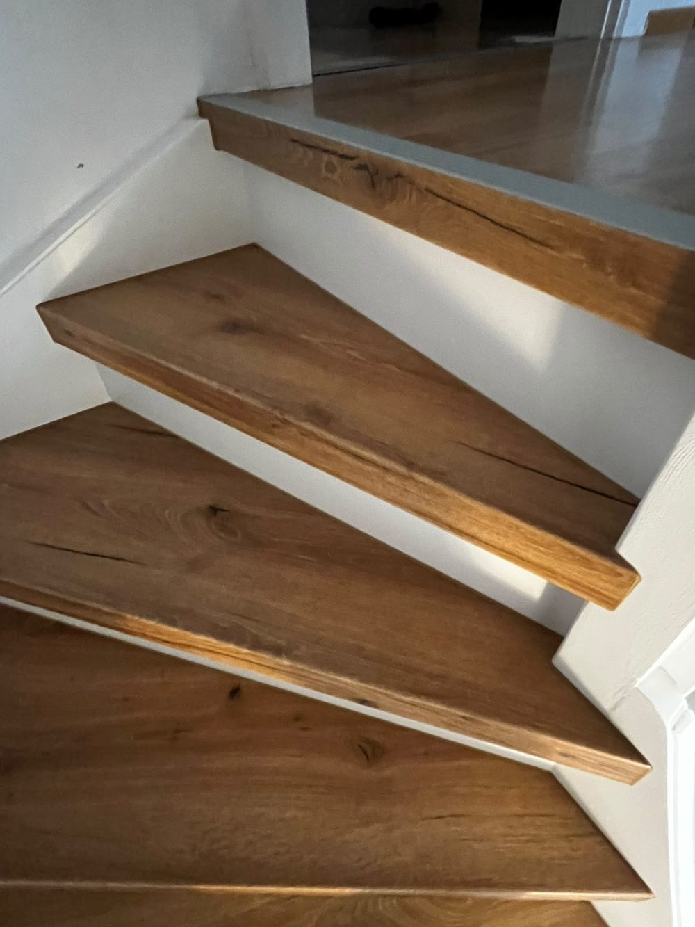 Renovierte Treppe im Eingangsbereich eines Wohnhauses